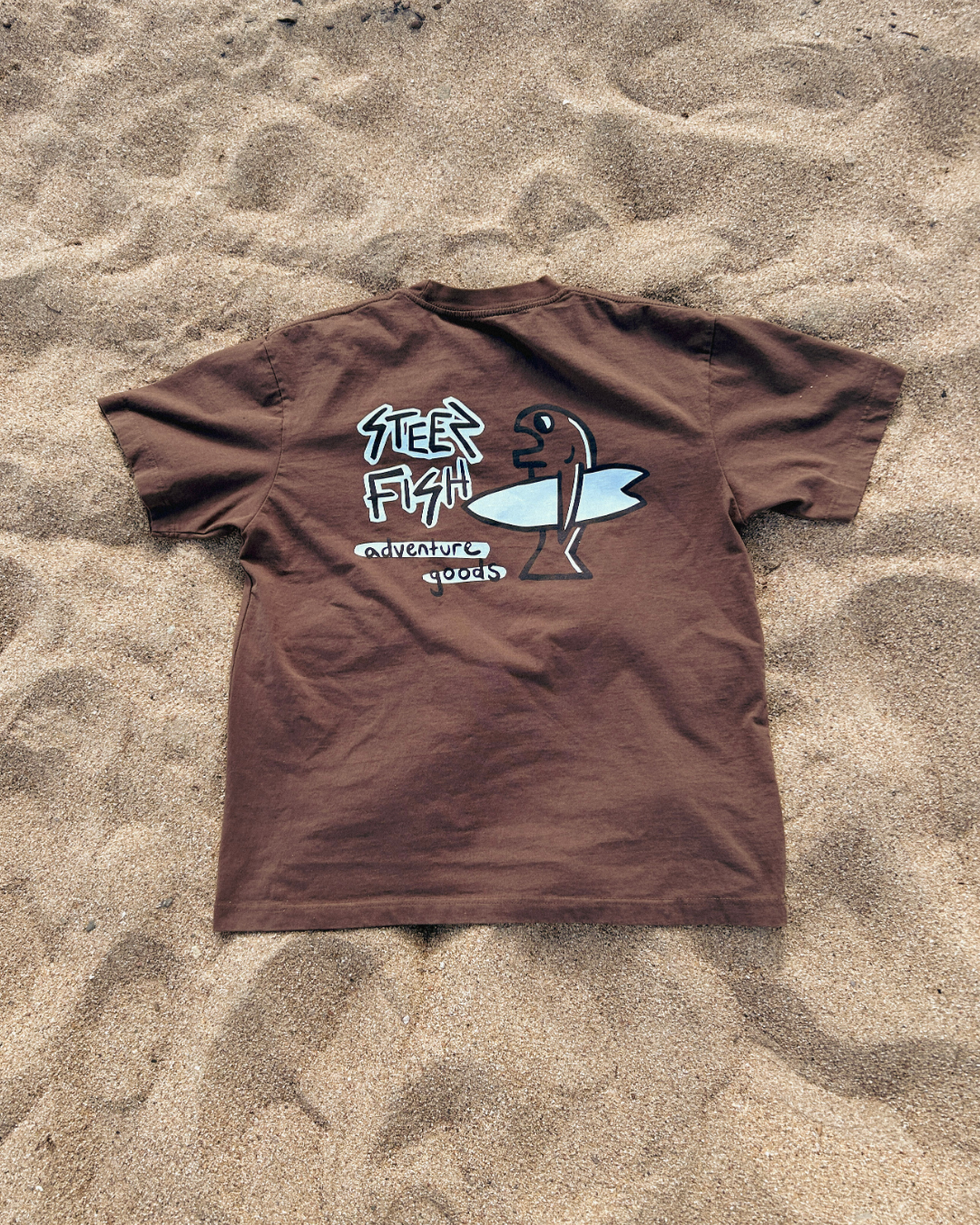 "beached trout" oversized tee - dirt brown
