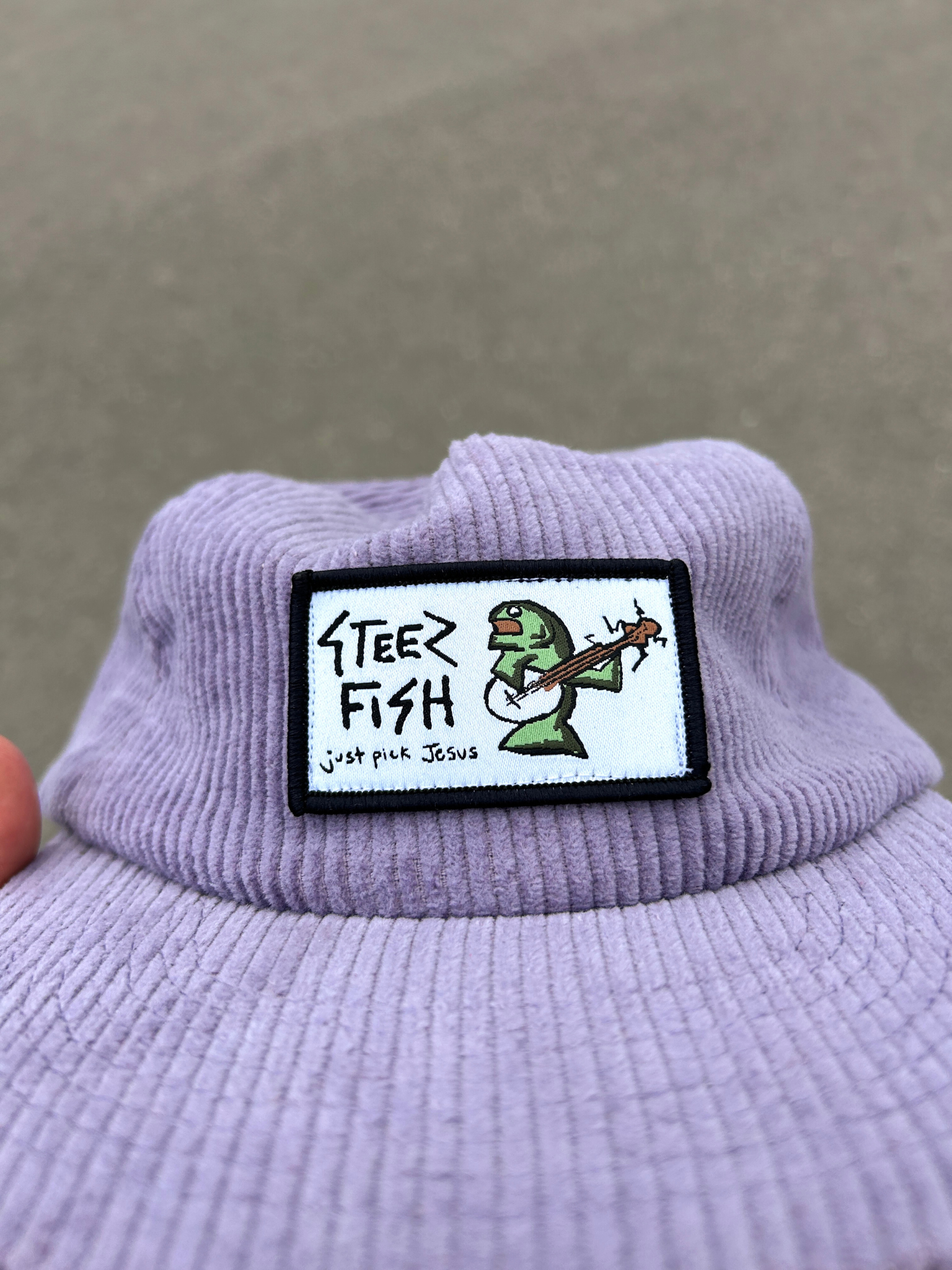 "just pick Jesus" corduroy - huckleberry