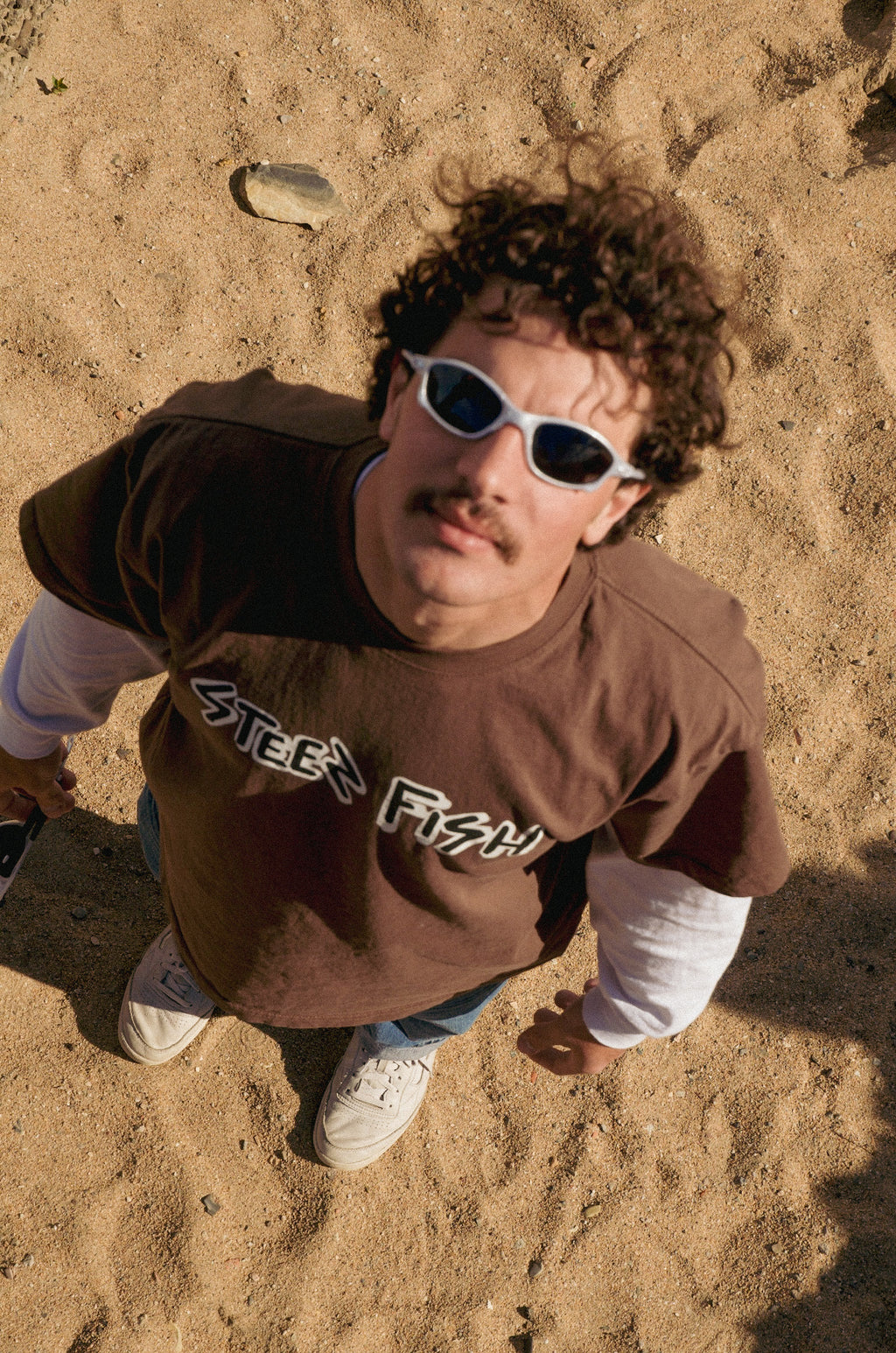 "beached trout" oversized tee - dirt brown