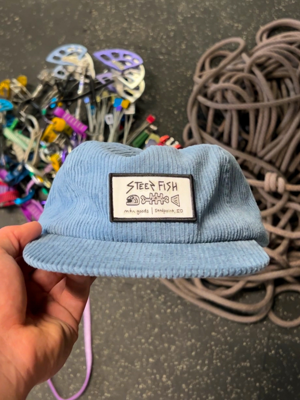 "dry bones" corduroy-  chalk blue