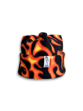 Flames fleece beanie with white fish tag